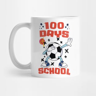 100 days of school featuring a dabbing Football #6 Mug